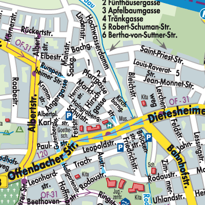 Stadtplan Mühlheim am Main