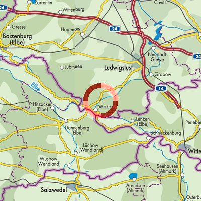 Landkarte Neu Kaliß