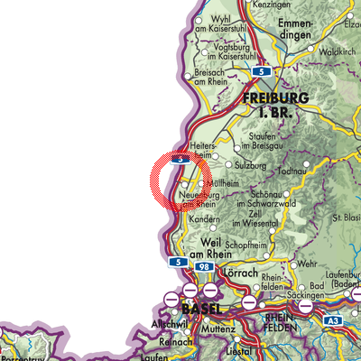 Landkarte Neuenburg am Rhein