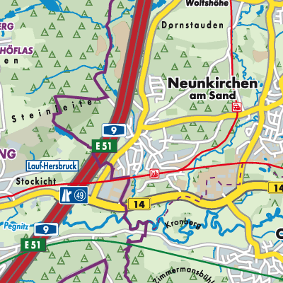 Übersichtsplan Neunkirchen a. Sand