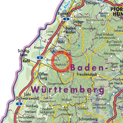 Landkarte Ottenhöfen im Schwarzwald
