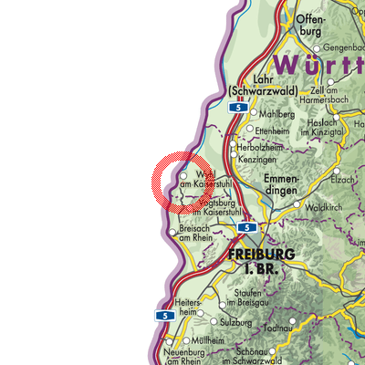 Landkarte Sasbach am Kaiserstuhl