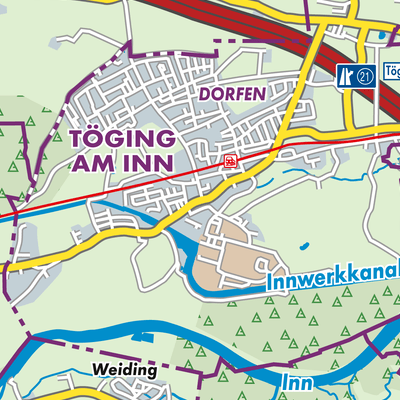 Übersichtsplan Töging am Inn
