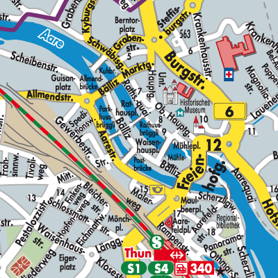 Stadtplan Thun