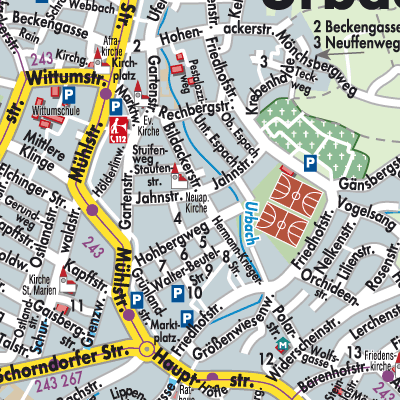 Stadtplan Urbach