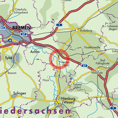 Landkarte Verden (Aller)