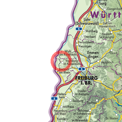 Landkarte Vogtsburg im Kaiserstuhl
