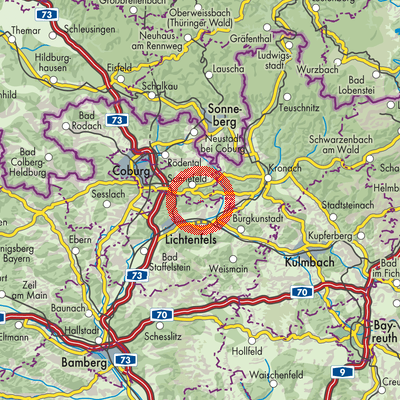 Landkarte Weidhausen b.Coburg
