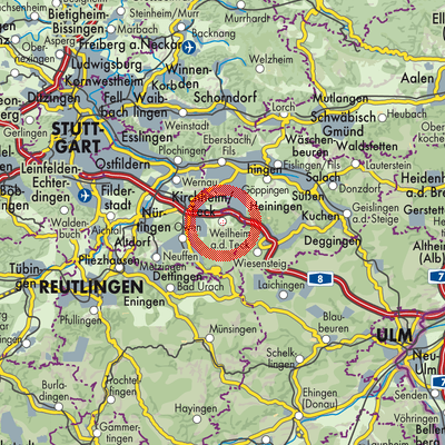 Landkarte Weilheim an der Teck