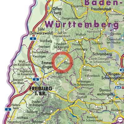 Landkarte Winden im Elztal