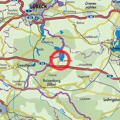 Landkarte Zarrentin am Schaalsee