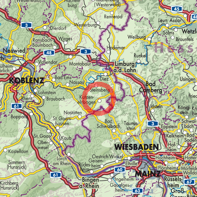 Landkarte Aar-Einrich