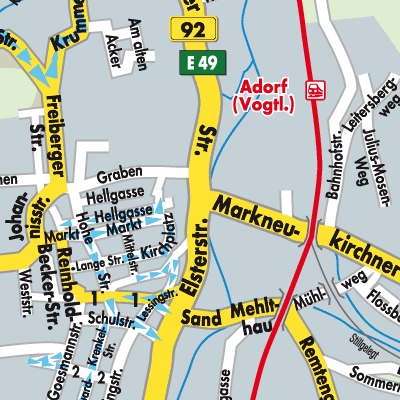 Stadtplan Adorf/Vogtland