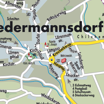 Stadtplan Aedermannsdorf