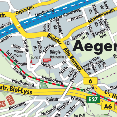 Stadtplan Aegerten