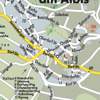 Stadtplan Aeugst am Albis