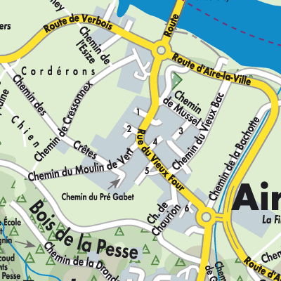 Stadtplan Aire-la-Ville