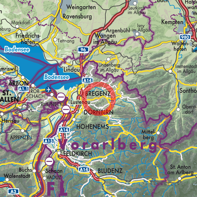 Landkarte Alberschwende