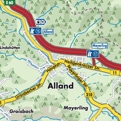 Alland - Stadtpläne und Landkarten