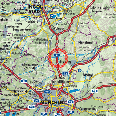 Landkarte Allershausen (VGem)