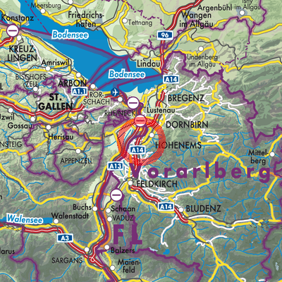 Landkarte Altach