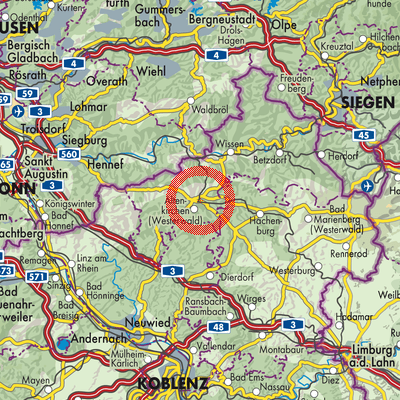 Landkarte Altenkirchen-Flammersfeld