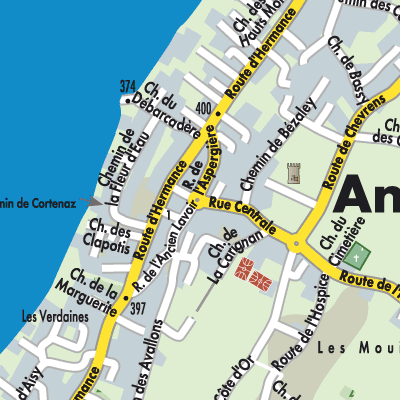 Stadtplan Anières