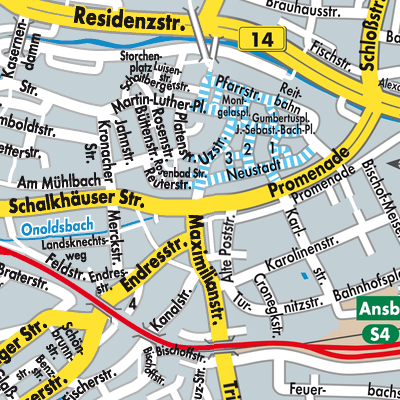 Stadtplan Ansbach