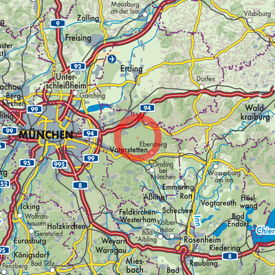 Landkarte Anzinger Forst