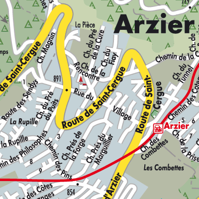 Stadtplan Arzier-Le Muids
