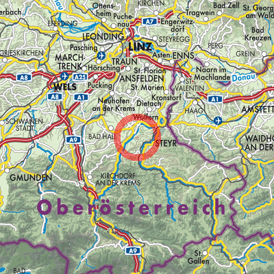 Landkarte Aschach an der Steyr