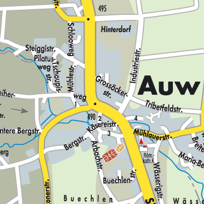 Stadtplan Auw