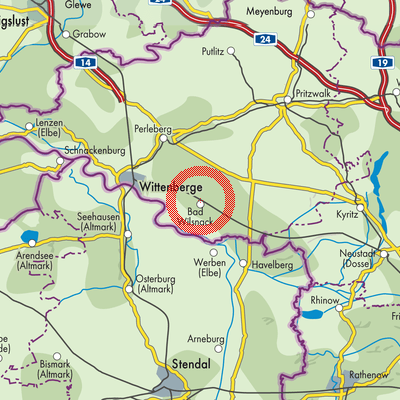 Landkarte Bad Wilsnack/Weisen