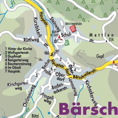 Stadtplan Bärschwil