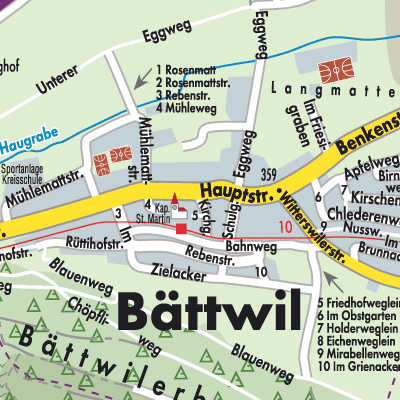 Stadtplan Bättwil