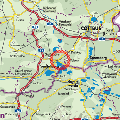 Landkarte Bahnsdorf - Bobošojce