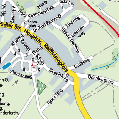 Stadtplan Baumgarten/Pajngrt