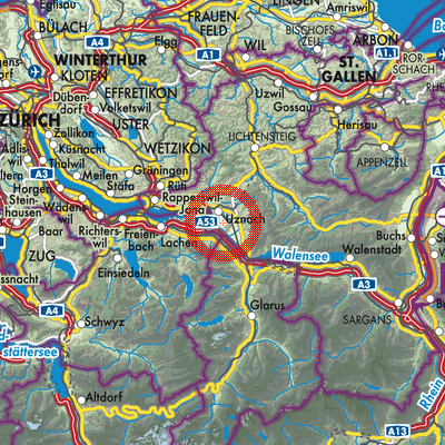 Landkarte Benken (SG)