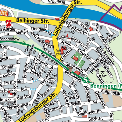 Benningen am Neckar - Stadtpläne und Landkarten