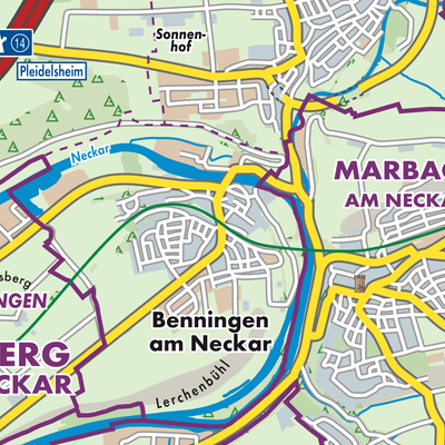 Benningen am Neckar - Stadtpläne und Landkarten