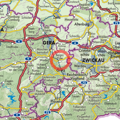 Landkarte Berga-Wünschendorf