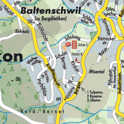 Stadtplan Bergdietikon