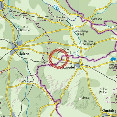 Landkarte Bergen an der Dumme