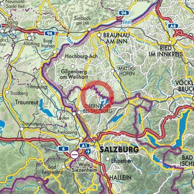 Landkarte Berndorf bei Salzburg