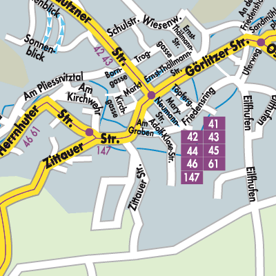 Stadtplan Bernstadt auf dem Eigen