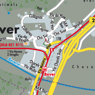 Stadtplan Bever