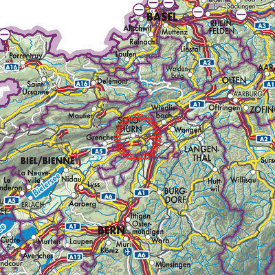 Landkarte Bezirk Solothurn
