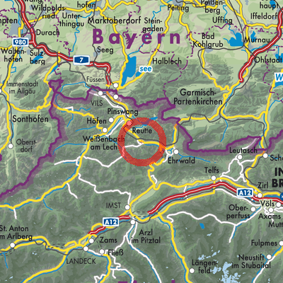 Landkarte Bichlbach