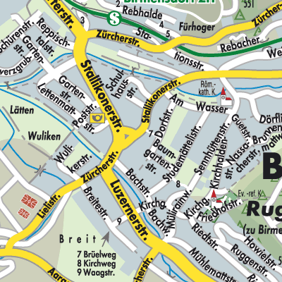 Stadtplan Birmensdorf (ZH)