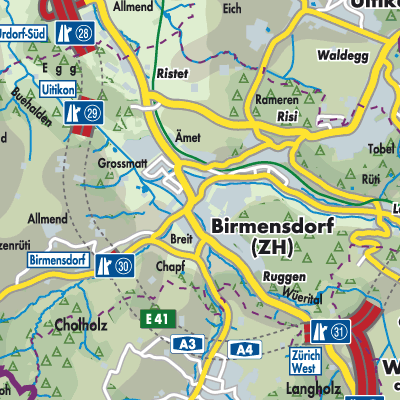 Übersichtsplan Birmensdorf (ZH)